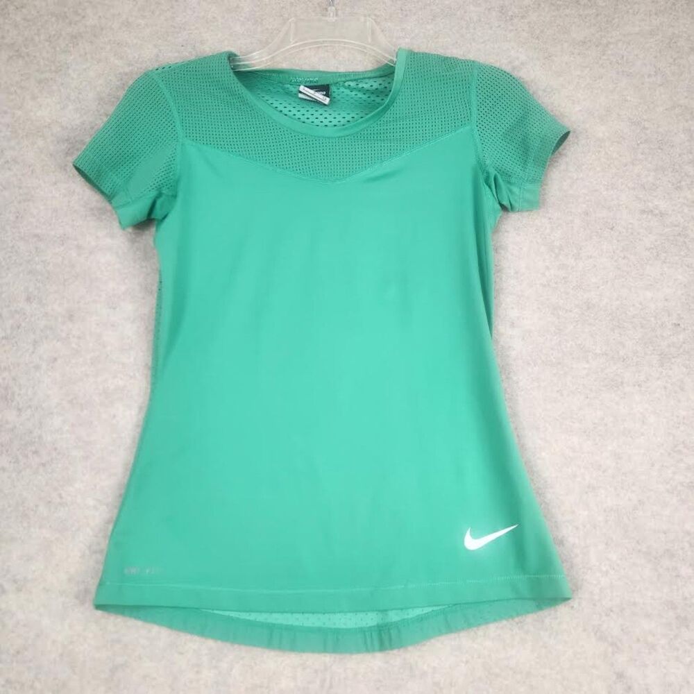 Nike Pro Women's Green Running Top Size Small Athleisure